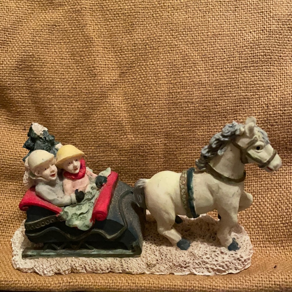 One Horse Open Sleigh Model Decoration, collectible piece or decoration